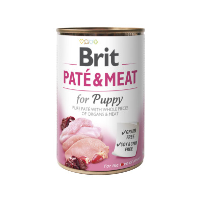 Brit Pate and Meat вологий корм з куркою та індичкою для щенят