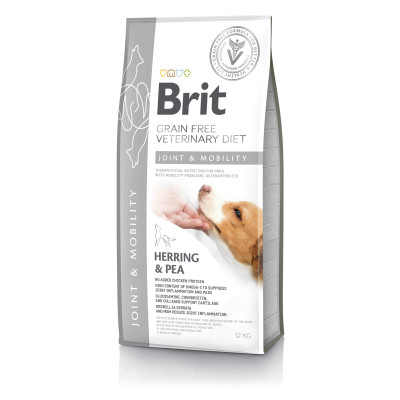  Сухой корм для взрослых собак для суставов Brit VetDiets Joint & Mobility с селедкой, лососем, горохом и гречихой