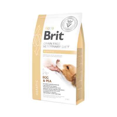 Сухий корм для дорослих собак при хворобі печінки Brit VetDiets Hepatic з яйцем, горохом, бататом і гречкоюй