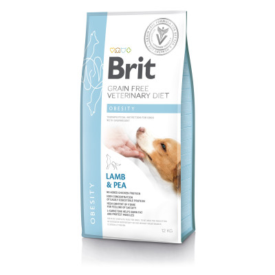 Сухий корм для дорослих собак при надмірній вазі Brit VetDiets Obesity з ягнятиною, індичкою і горохом