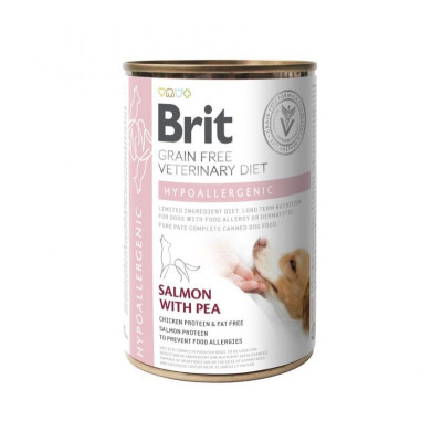 Brit GF Veterinary Diet Dog Hypoallergenic - Вологий корм з лососем для собак з харчовою алергією або непереносимістю