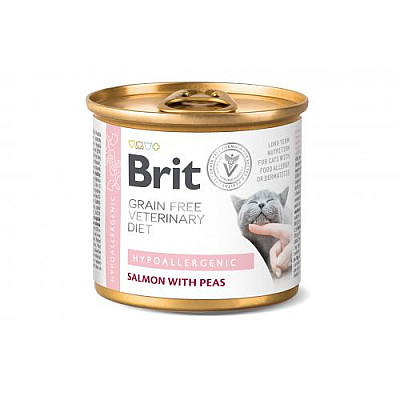 Вологий корм Brit VetDiets консерва для котів з харчовою алергією та непереносимістю інгредієнтів Кет Гіпоалергенік