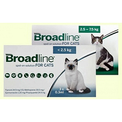 Капли Broadline spot-on на холку для кошек  от 2.5 до 7.5 кг