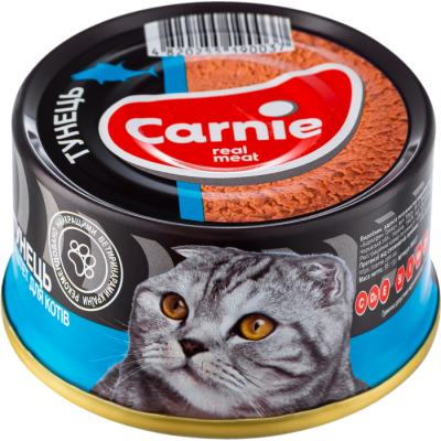 Вологий корм для дорослих котів Carnie паштет м`ясний 90 г