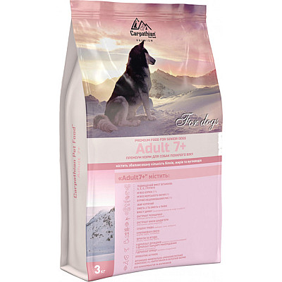 Сухий корм для літніх собак від 7 років Carpathian Pet Food Adult 7+ з куркою, морським окунем та рисом