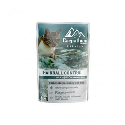 Carpathian pet food  пауч для котів Hairball control Качка в желе (для виведення шерсті)