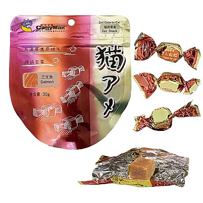 CattyMan Deli Cube Salmon КЭТТИМЕН КОНФЕТЫ КУБИКИ ДЕЛИ С ЛОСОСЕМ лакомство для котов