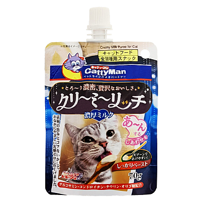 Рідкі ласощі для котів CattyMan Creamy Milk КеттіМен вершкове п'юре з молоком
