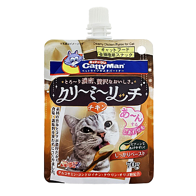 Рідкі ласощі для котів CattyMan Creamy Chicken КеттіМен вершкове п'юре з куркою