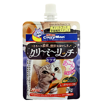 Рідкі ласощі для котів CattyMan Creamy Bonito КеттіМен вершкове п'юре з макрелю