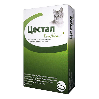 Ceva Cestal Cat (Цестал Кет) – антигельмінтний препарат для котів широкого спектру дії, жувальні таблетки