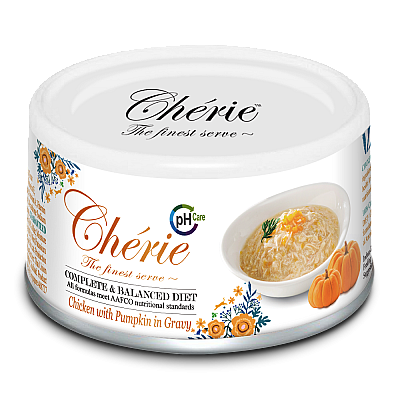 Вологий корм Cherie Urinary Care Chiken & Pumpkin для котів зі шматочками курки та гарбуза в cоусі для підтримки сечовивідних шляхів у котів