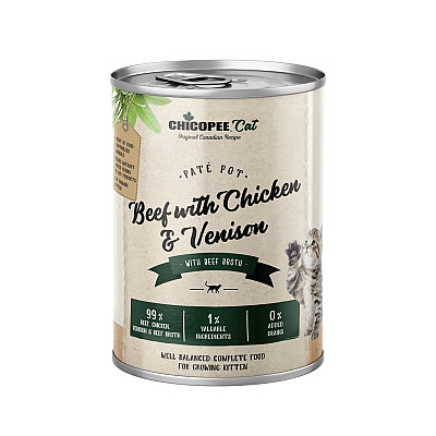 Консерви для котів Chicopee Cat Kitten Pate Beef Chicken Venision