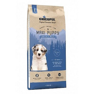 Сухий корм для цуценят  Chicopee Classic Nature Line Maxi Puppy Poultry Millet