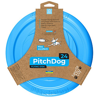 Ігрова тарілка для апортировки PitchDog блакитна, діаметр 24 см