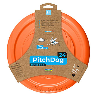 Игровая тарелка для апортировки PitchDog оранжевый, диаметр 24 см.