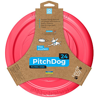 Ігрова тарілка для апортировки PitchDog рожевий, діаметр 24 см