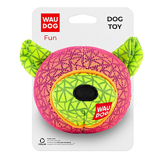 Іграшка для собак WAUDOG Fun, "Ведмідь", Ш 12 см, Д 11 см рожевий