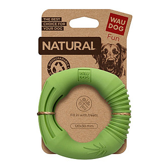 Іграшка для собак WAUDOG Fun Natural Кільце біорозкладна гума зелена, 12 см