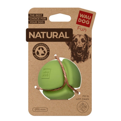Іграшка для собак WAUDOG Fun Natural М'яч біорозкладна гума зелена