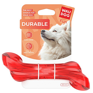 Іграшка для собак WAUDOG Fun Durable Кістка термопластична гума червоний, 200 мм