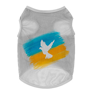 Майка для собак WAUDOG Clothes рисунок "Флаг" Материал — сетка Серая, S
