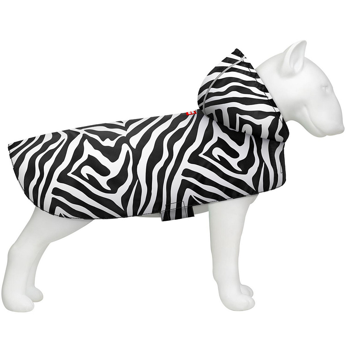 Дощовик-накидка з капюшоном для собак WAUDOG Clothes малюнок "Зебра", S