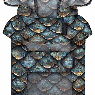 Дощовик-накидка з капюшоном для собак WAUDOG Clothes малюнок "Луска", XS