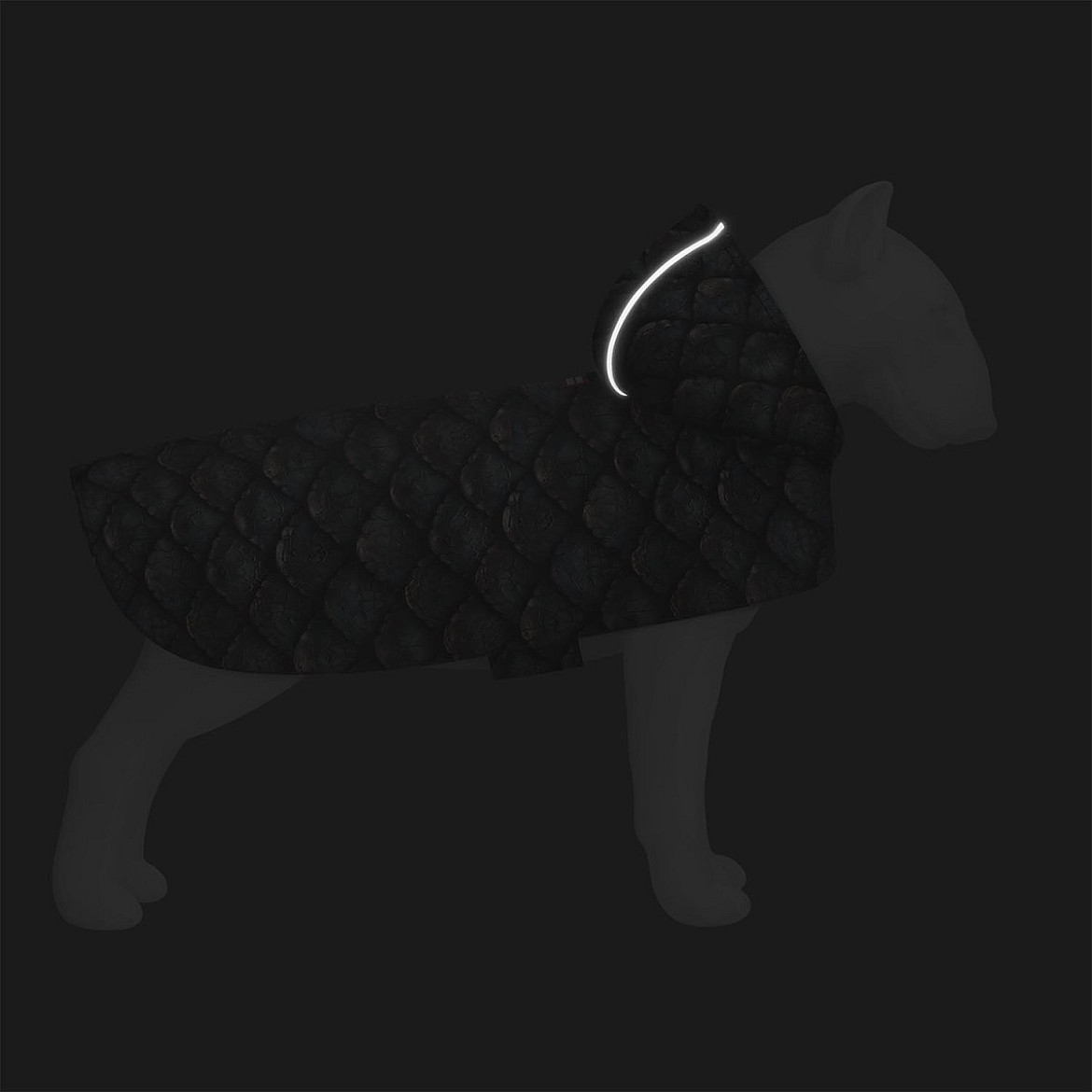 Дощовик-накидка з капюшоном для собак WAUDOG Clothes малюнок "Луска", XS