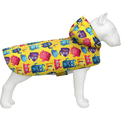 Дощовик-накидка з капюшоном для собак WAUDOG Clothes малюнок "Мохнаті монстри"