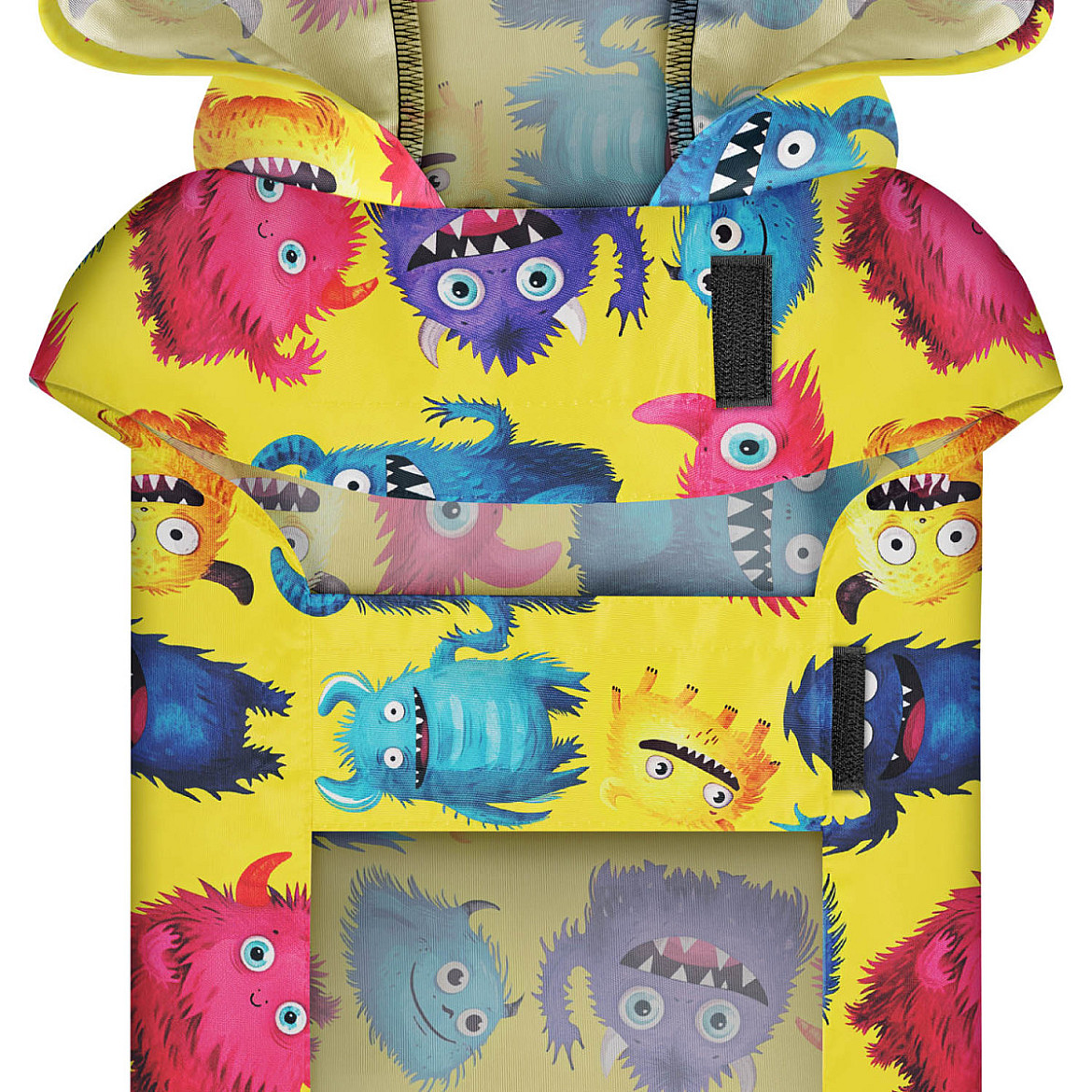 Дощовик-накидка з капюшоном для собак WAUDOG Clothes малюнок "Мохнаті монстри", XS