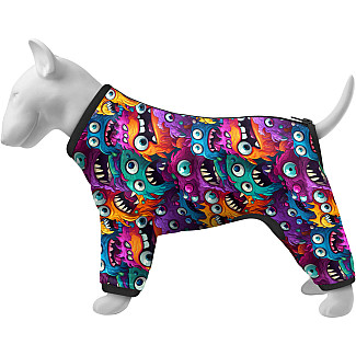 Вітровка для собак WAUDOG Clothes малюнок "Зубасті монстри", S30