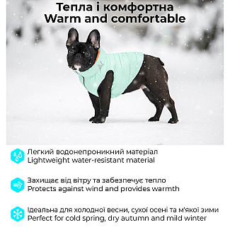 Двостороння курточка для собак AiryVest Lumi  салатово-помаранчева (світиться в темряві), M45