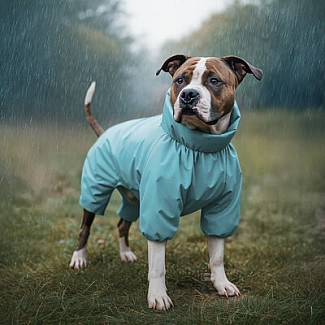 Дождевик для собак WAUDOG Clothes водонепроницаемый голубой, S 32