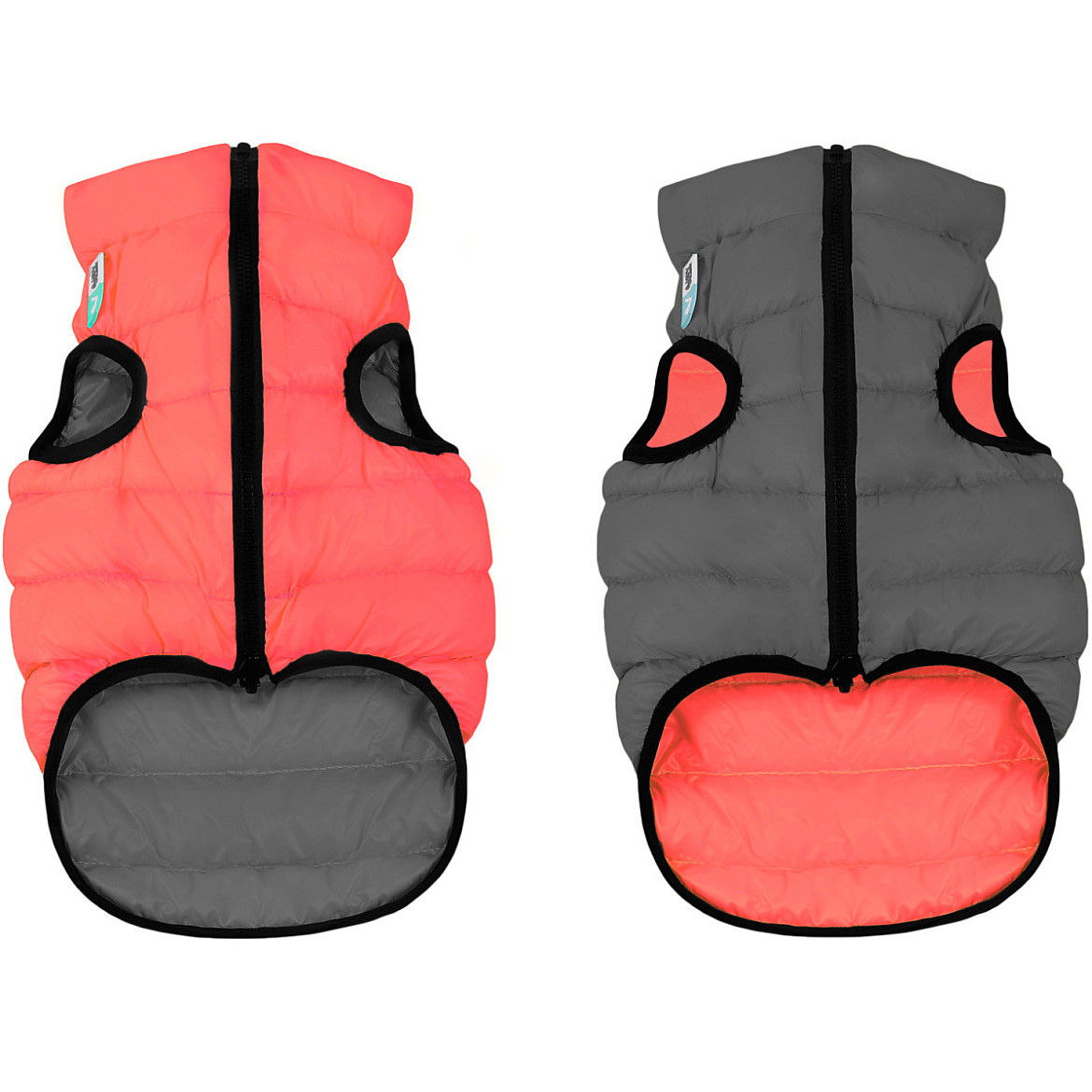 Двостороння курточка для собак AiryVest Lumi коралово-сіра, XS25