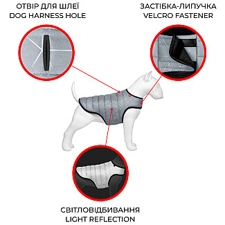 Куртка-накидка для собак WAUDOG Clothes світловідбивна, S