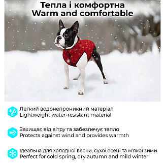 Курточка для собак WAUDOG Clothes малюнок "Супермен червоний", S40