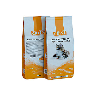 Сухой корм для кошек CRISS (КРИС) с домашней птицей для взрослых и летних кошек