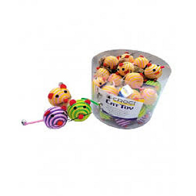 Игрушка для кот. CROCI  Мышь-шарик полосатая., нейлон, 5 см