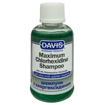 Davis Maximum Chlorhexidine Shampoo шампунь з 4% хлоргексидином для собак і котів з захворюваннями шкіри і шерсті
