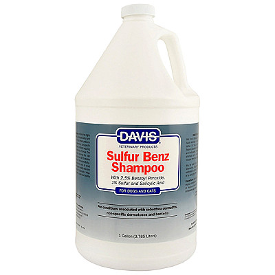 Davis Sulfur Benz Shampoo шампунь для собак і котів із захворюваннями шкіри, з пероксидом бензоїлу, сірої, саліцилової кислотою