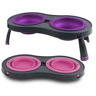 Dexas Double Elevated Feeder Миска двойная на складной подставке для собак и кошек БОЛЬШАЯ, зеленый