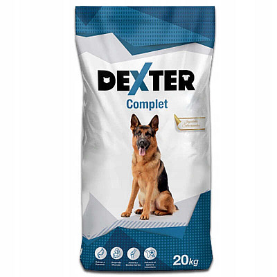 Сухой полнорационный корм для взрослых собак Dexter (Декстер) Сomplet Dog – с мясом и овощами