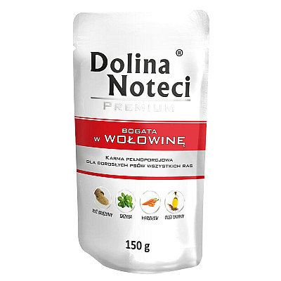Вологий корм для дорослих собак Dolina Noteci Premium з яловичиною
