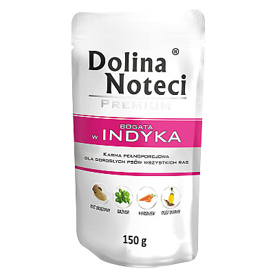 Вологий корм для дорослих собак Dolina Noteci Premium з індичкою
