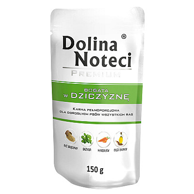 Вологий корм для дорослих собак Dolina Noteci Premium з дичиною