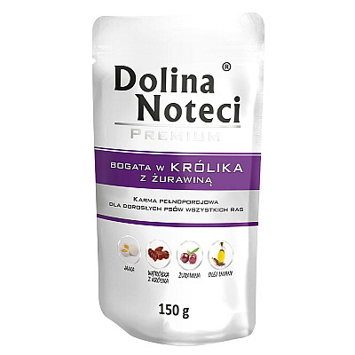 Вологий корм для дорослих собак Dolina Noteci Premium з кроликом та журавлиною