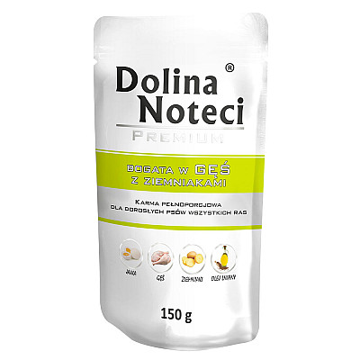 Вологий корм для дорослих собак дрібних порід Dolina Noteci Premium з гусаком та картоплею