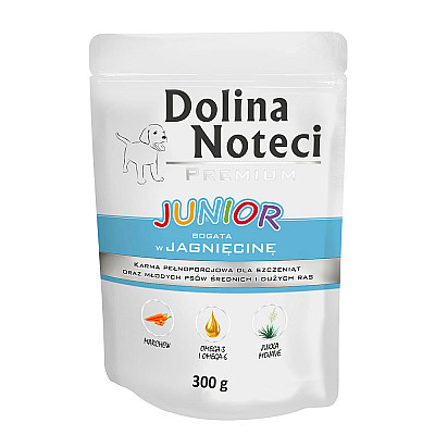 Вологий корм Dolina Noteci Junior для молодих собак з ягням