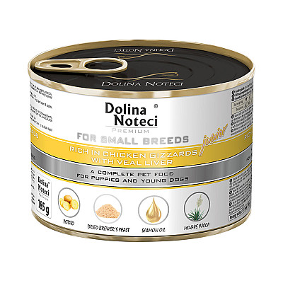 Влажный корм для щенков Dolina Noteci Premium куриные желудки и телячья печень